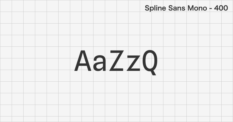 Spline Sans Mono monospace font text sample preview (free download)