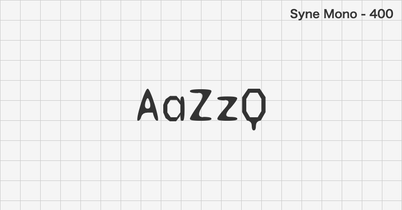Syne Mono monospace font text sample preview (free download)