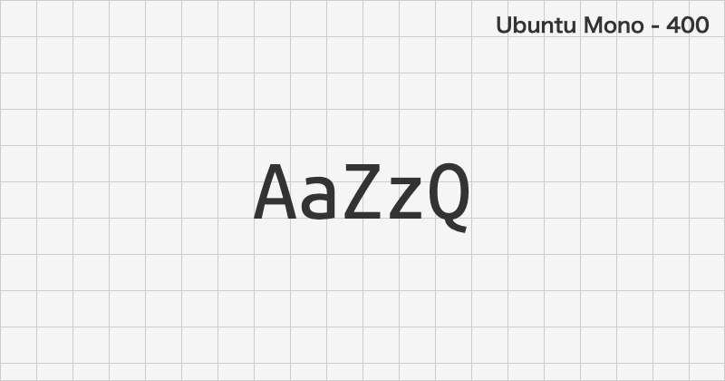 Ubuntu Mono monospace font text sample preview (free download)