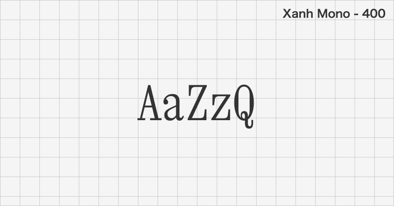 Xanh Mono monospace font text sample preview (free download)