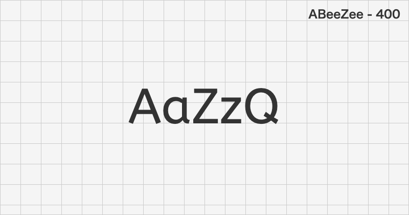 ABeeZee sans-serif font text sample preview (free download)