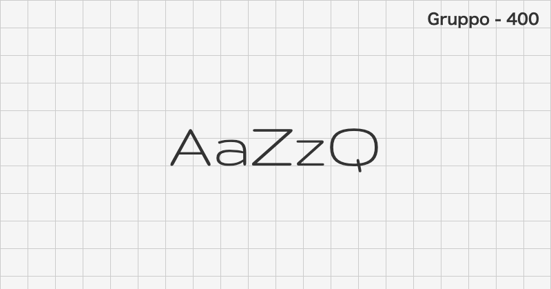 Gruppo sans-serif font text sample preview (free download)