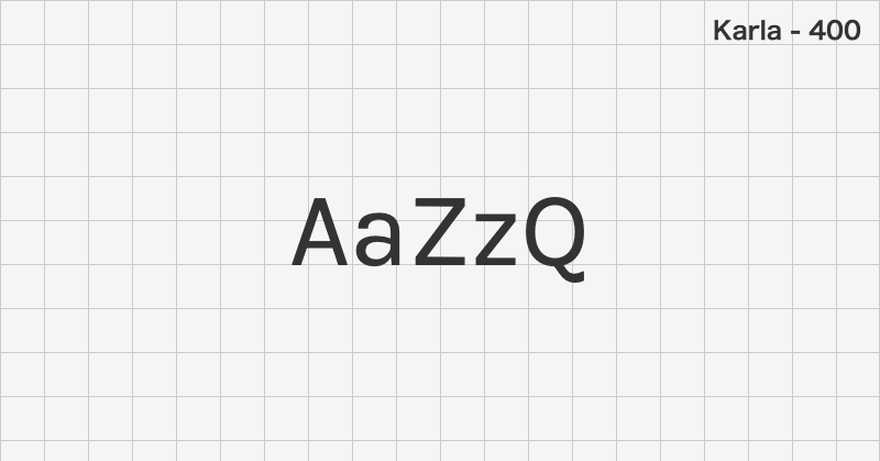 Karla sans-serif font text sample preview (free download)