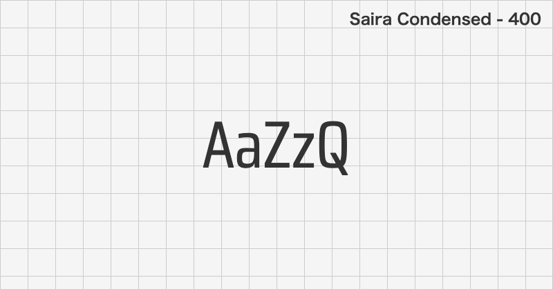 Saira Condensed sans-serif font text sample preview (free download)