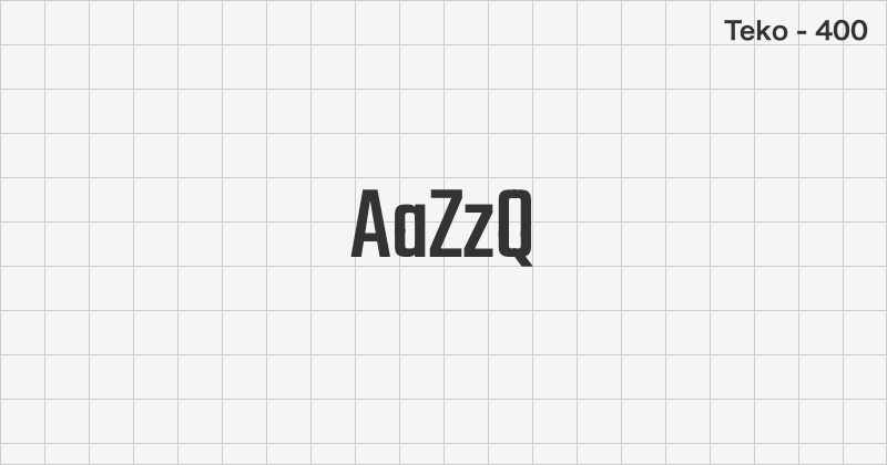 Teko sans-serif font text sample preview (free download)