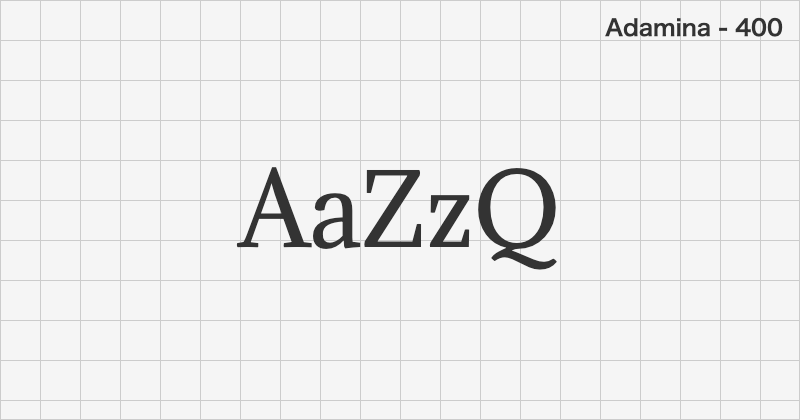 Adamina serif font text sample preview (free download)