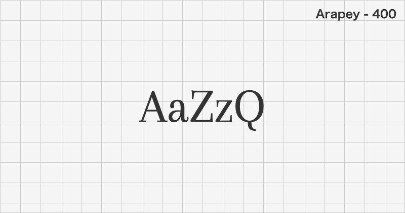 Arapey serif font text sample preview (free download)