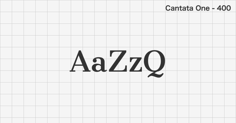 Cantata One serif font text sample preview (free download)