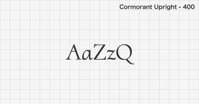 Cormorant Upright serif font text sample preview (free download)