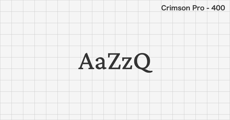 Crimson Pro serif font text sample preview (free download)