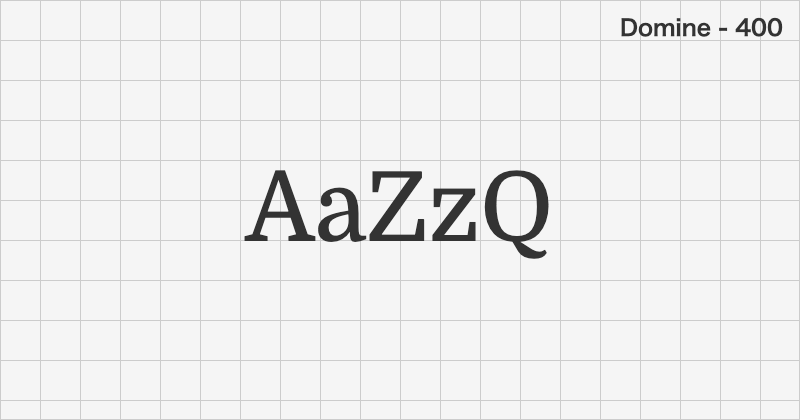 Domine serif font text sample preview (free download)