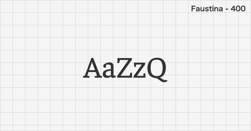 Faustina serif font text sample preview (free download)