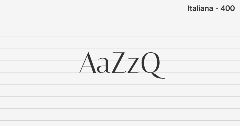 Italiana serif font text sample preview (free download)