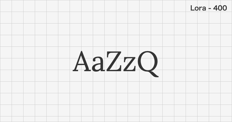 Lora serif font text sample preview (free download)