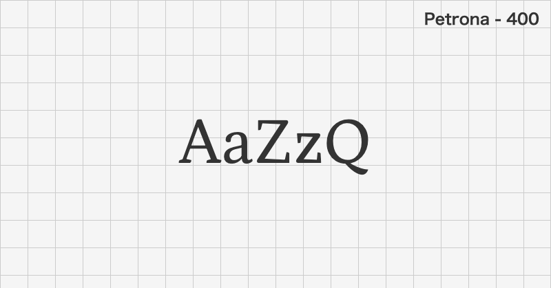 Petrona serif font text sample preview (free download)