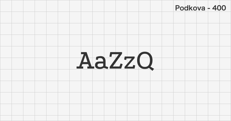 Podkova serif font text sample preview (free download)