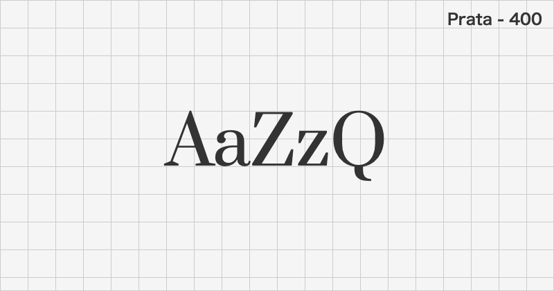 Prata serif font text sample preview (free download)