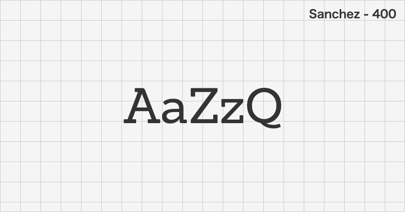 Sanchez serif font text sample preview (free download)