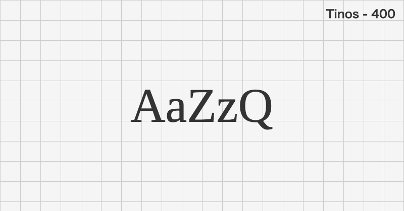 Tinos serif font text sample preview (free download)