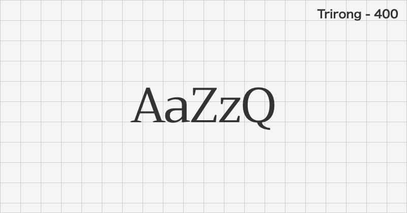 Trirong serif font text sample preview (free download)