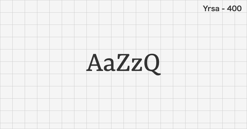 Yrsa serif font text sample preview (free download)