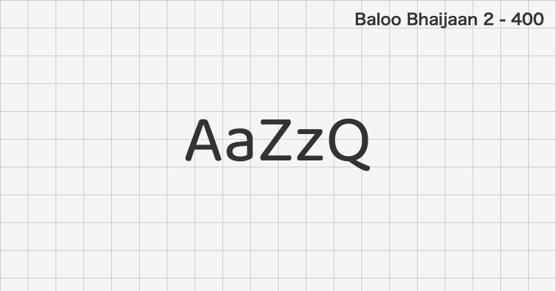 Baloo Bhaijaan 2 ディスプレイ体フォントの文字見本 (無料ダウンロード)