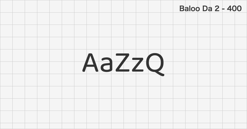 Baloo Da 2 ディスプレイ体フォントの文字見本 (無料ダウンロード)
