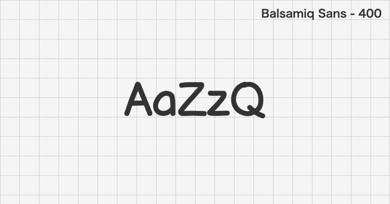 Balsamiq Sans ディスプレイ体フォントの文字見本 (無料ダウンロード)
