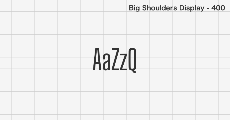 Big Shoulders Display ディスプレイ体フォントの文字見本 (無料ダウンロード)