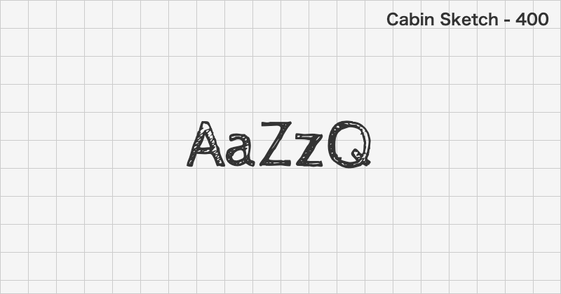 Cabin Sketch ディスプレイ体フォントの文字見本 (無料ダウンロード)