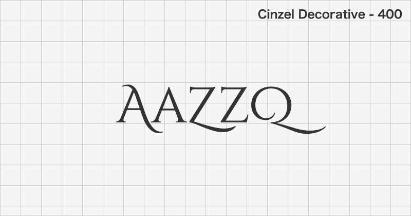 Cinzel Decorative ディスプレイ体フォントの文字見本 (無料ダウンロード)