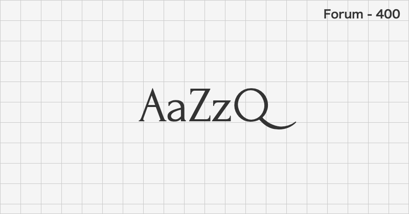 Forum ディスプレイ体フォントの文字見本 (無料ダウンロード)