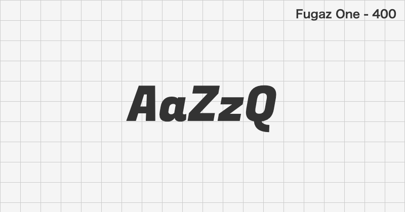 Fugaz One ディスプレイ体フォントの文字見本 (無料ダウンロード)