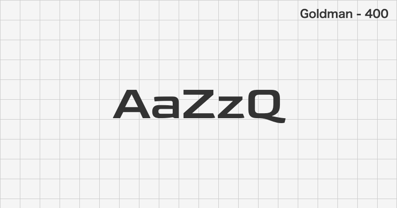 Goldman ディスプレイ体フォントの文字見本 (無料ダウンロード)