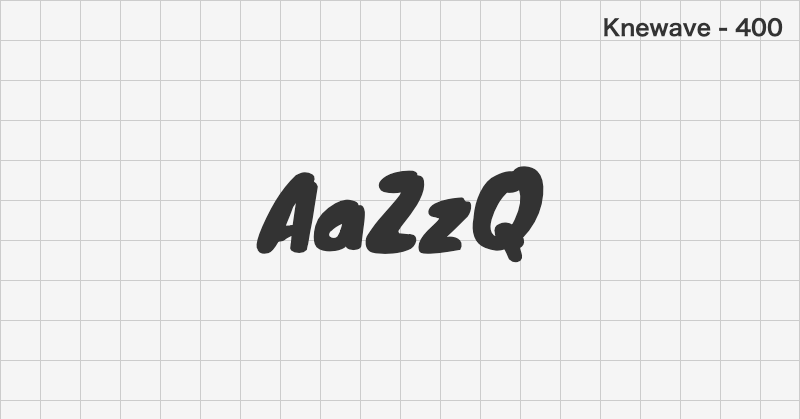 Knewave ディスプレイ体フォントの文字見本 (無料ダウンロード)