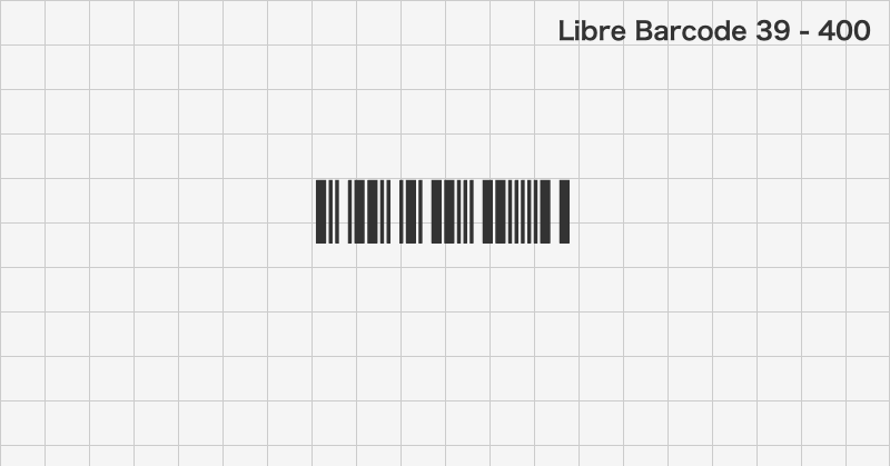 Libre Barcode 39 ディスプレイ体フォントの文字見本 (無料ダウンロード)