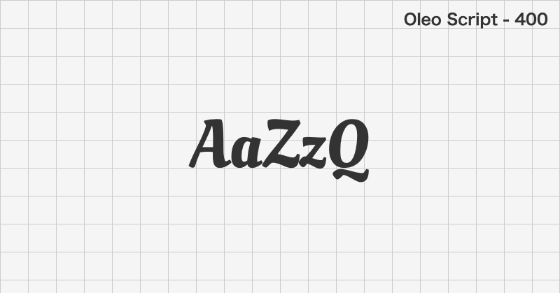 Oleo Script ディスプレイ体フォントの文字見本 (無料ダウンロード)