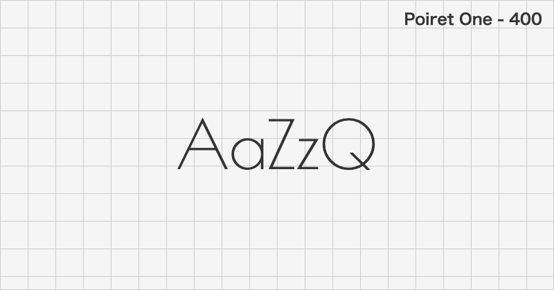 Poiret One ディスプレイ体フォントの文字見本 (無料ダウンロード)