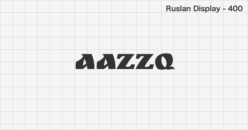 Ruslan Display ディスプレイ体フォントの文字見本 (無料ダウンロード)