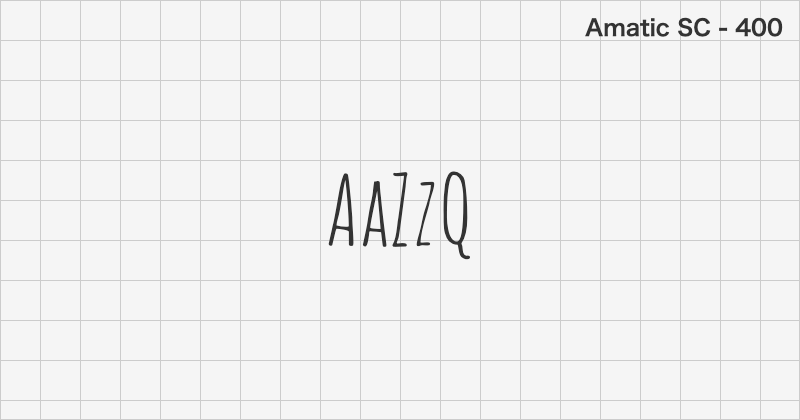 Amatic SC 手書きフォントの文字見本 (無料ダウンロード)