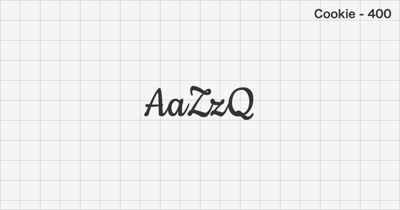 Cookie 手書きフォントの文字見本 (無料ダウンロード)