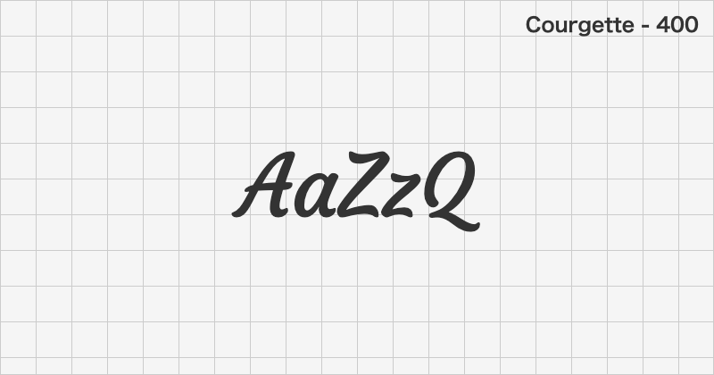 Courgette 手書きフォントの文字見本 (無料ダウンロード)