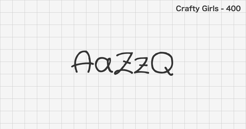 Crafty Girls 手書きフォントの文字見本 (無料ダウンロード)