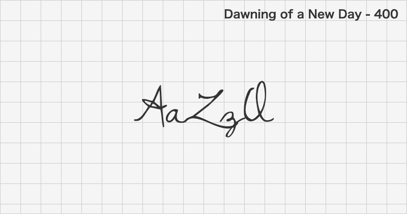 Dawning of a New Day 手書きフォントの文字見本 (無料ダウンロード)