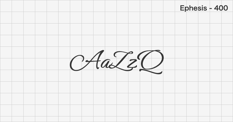 Ephesis 手書きフォントの文字見本 (無料ダウンロード)