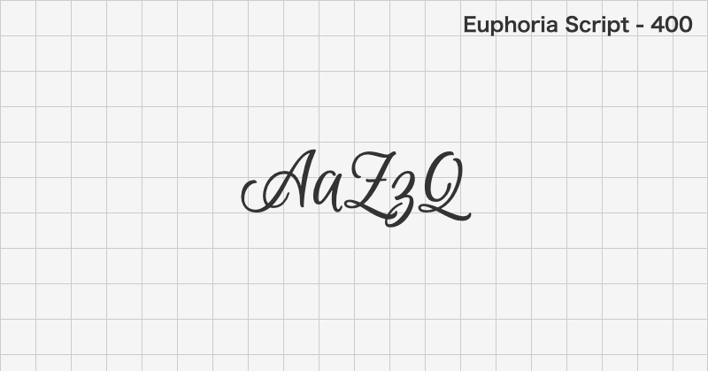 Euphoria Script 手書きフォントの文字見本 (無料ダウンロード)