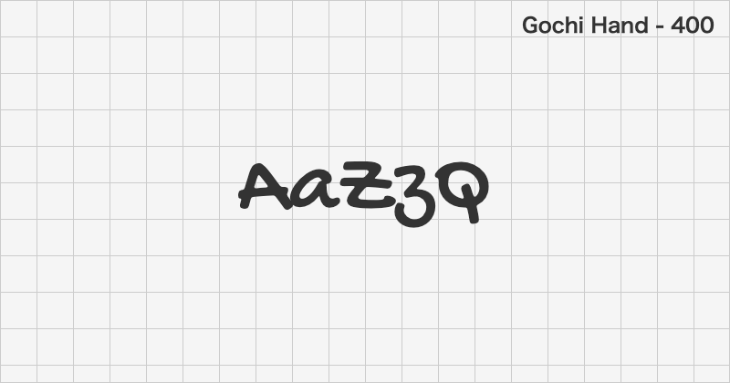 Gochi Hand 手書きフォントの文字見本 (無料ダウンロード)