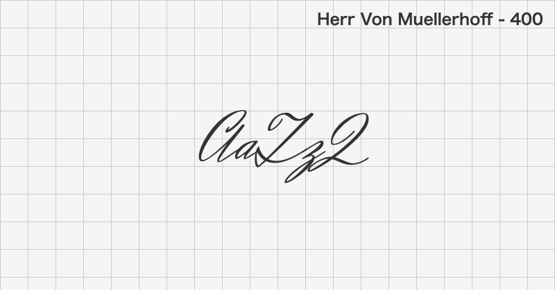 Herr Von Muellerhoff 手書きフォントの文字見本 (無料ダウンロード)