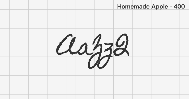 Homemade Apple 手書きフォントの文字見本 (無料ダウンロード)