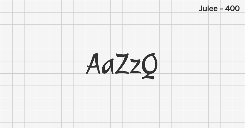 Julee 手書きフォントの文字見本 (無料ダウンロード)